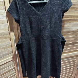 LOFT Black Textured Mini Dress